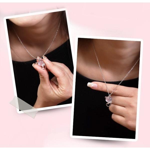 B201．小貓咪吊墬 韓版銀飾吊飾 首飾配件飾品 女飾品 可碰水不生鏽 情人節情侶 送禮物 小貓百貨-細節圖5