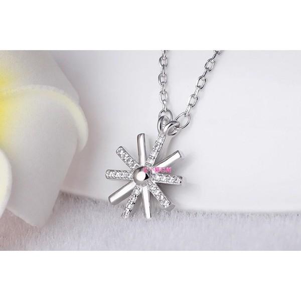 B309．太陽之花項鍊(含項鍊) 韓版銀飾吊飾 首飾配件飾品 女飾品 水鑽 可碰水不生鏽 送禮物 太陽的後裔 小貓百貨-細節圖3