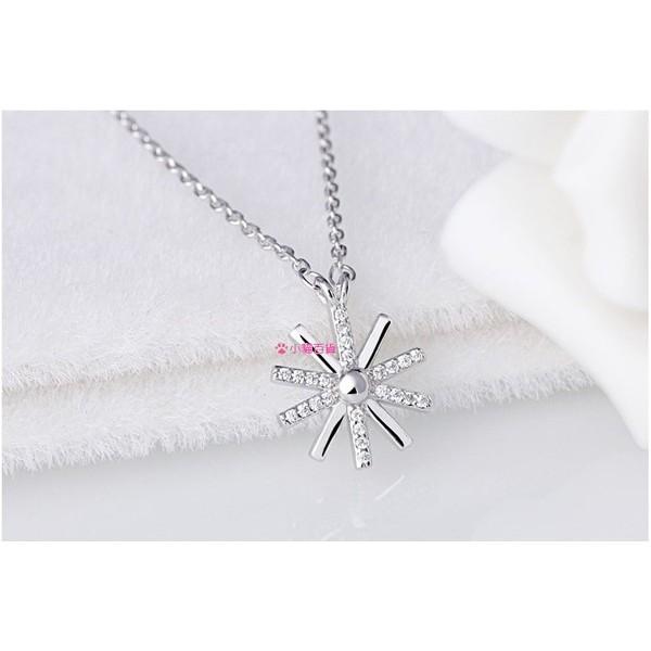 B309．太陽之花項鍊(含項鍊) 韓版銀飾吊飾 首飾配件飾品 女飾品 水鑽 可碰水不生鏽 送禮物 太陽的後裔 小貓百貨-細節圖4