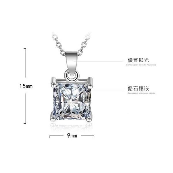 B341．方型鋯石吊墜(不含項鏈) 防過敏韓版銀飾吊飾吊墜吊墬 首飾飾品配件 女飾品 水鑽耳飾耳釘耳環 情人告白閨密-細節圖2