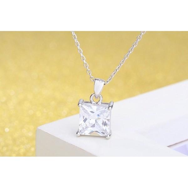 B341．方型鋯石吊墜(不含項鏈) 防過敏韓版銀飾吊飾吊墜吊墬 首飾飾品配件 女飾品 水鑽耳飾耳釘耳環 情人告白閨密-細節圖3