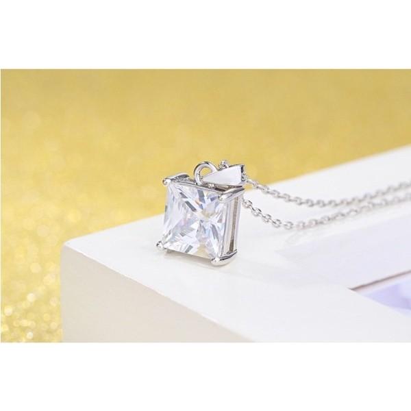 B341．方型鋯石吊墜(不含項鏈) 防過敏韓版銀飾吊飾吊墜吊墬 首飾飾品配件 女飾品 水鑽耳飾耳釘耳環 情人告白閨密-細節圖5