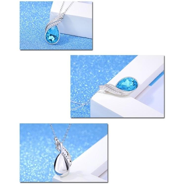 B342．藍天吊墜項鏈 防過敏韓版銀飾吊飾吊墜吊墬 首飾飾品配件 女飾品 水鑽耳飾耳釘耳環 情人告白閨密死黨-細節圖4