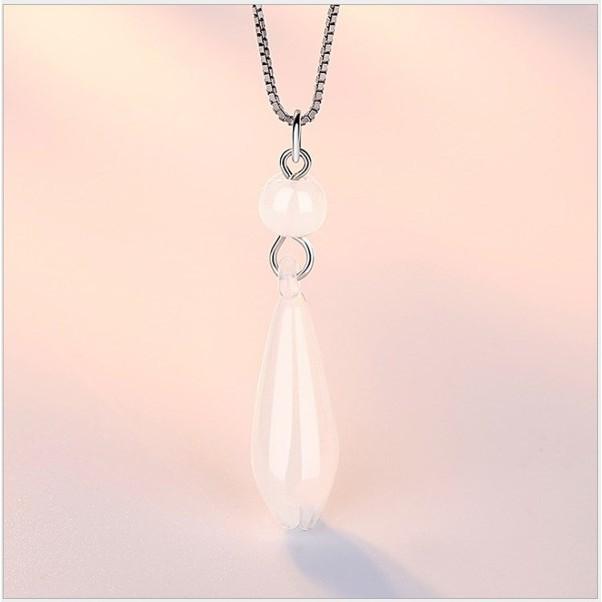 B330．木蘭花吊墜項鏈 防過敏韓版銀飾吊飾吊墜吊墬 首飾飾品配件 女飾品 水鑽耳飾耳釘耳環 情人告白閨密死黨-細節圖2