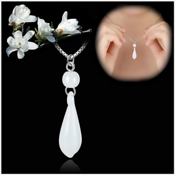 B330．木蘭花吊墜項鏈 防過敏韓版銀飾吊飾吊墜吊墬 首飾飾品配件 女飾品 水鑽耳飾耳釘耳環 情人告白閨密死黨-細節圖5