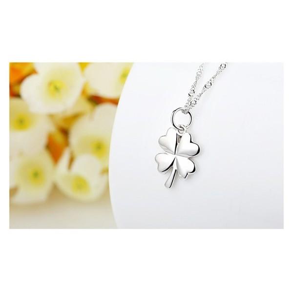 B331．四葉草吊墜項鏈 防過敏韓版銀飾吊飾吊墜吊墬 首飾飾品配件 女飾品 水鑽耳飾耳釘耳環 情人告白閨密死黨-細節圖3