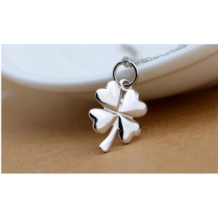 B331．四葉草吊墜項鏈 防過敏韓版銀飾吊飾吊墜吊墬 首飾飾品配件 女飾品 水鑽耳飾耳釘耳環 情人告白閨密死黨-細節圖4