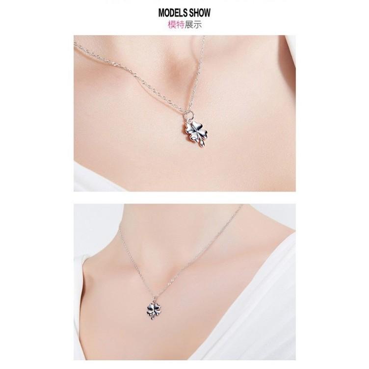 B331．四葉草吊墜項鏈 防過敏韓版銀飾吊飾吊墜吊墬 首飾飾品配件 女飾品 水鑽耳飾耳釘耳環 情人告白閨密死黨-細節圖5