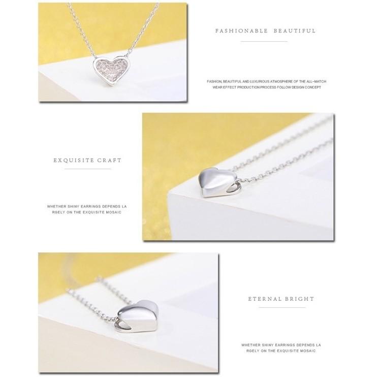 B332．心形吊墜項鍊 防過敏韓版銀飾吊飾吊墜吊墬 首飾飾品配件 女飾品 水鑽耳飾耳釘耳環 情人告白閨密死黨-細節圖4