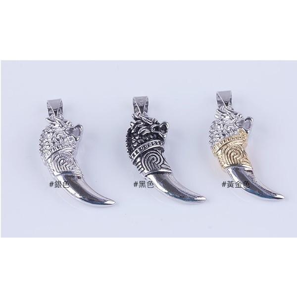 B276．龍頭狼牙吊墬項鏈 韓版銀飾吊飾吊墜 首飾配件飾品 女飾品 水鑽耳飾 耳釘 耳環 情人節情侶送禮告白-細節圖3