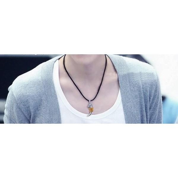 B276．龍頭狼牙吊墬項鏈 韓版銀飾吊飾吊墜 首飾配件飾品 女飾品 水鑽耳飾 耳釘 耳環 情人節情侶送禮告白-細節圖5