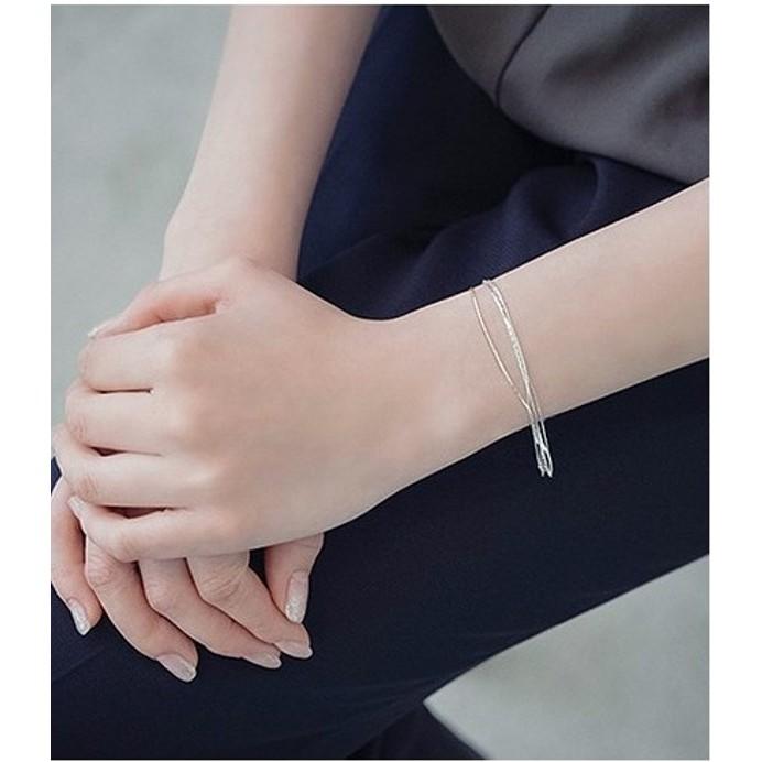 B193．三線手鏈手鐲手環手鍊手飾 韓版銀飾 抗過敏防過敏首飾飾品配件 精緻質感送禮自用 情人節告白情侶閨蜜好友師生-細節圖6