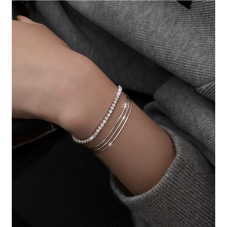 B193．三線手鏈手鐲手環手鍊手飾 韓版銀飾 抗過敏防過敏首飾飾品配件 精緻質感送禮自用 情人節告白情侶閨蜜好友師生-細節圖7