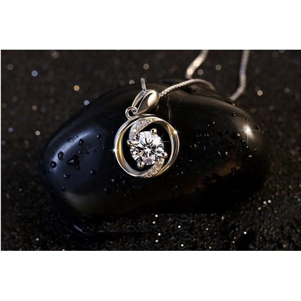 B372．唯愛吊墜項鏈 防過敏韓版銀飾吊飾吊墜吊墬 首飾飾品配件 女飾品 水鑽耳飾耳釘耳環 情人告白閨密-細節圖3