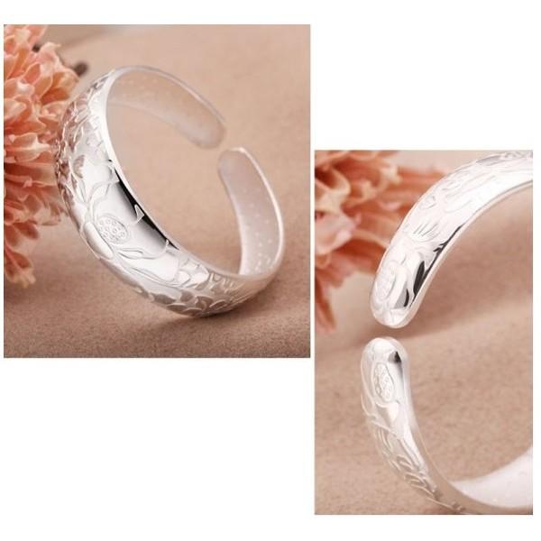 B270．蓮花手環 韓版銀飾 抗過敏防過敏 首飾配件飾品 女飾品 手飾 銀手鐲手環 情人節情侶 送禮物 不生鏽-小貓百貨-細節圖4