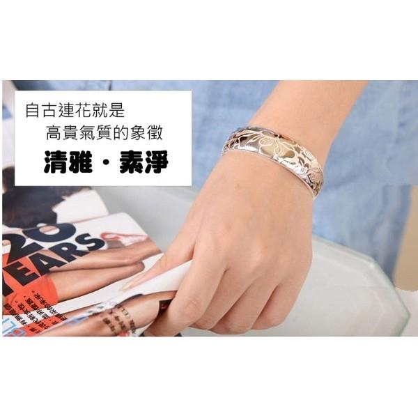 B270．蓮花手環 韓版銀飾 抗過敏防過敏 首飾配件飾品 女飾品 手飾 銀手鐲手環 情人節情侶 送禮物 不生鏽-小貓百貨-細節圖5