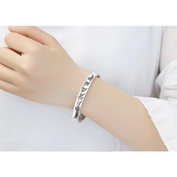 B379．梵經手鐲 手環 手鍊 手飾 韓版銀飾 抗過敏 防過敏 首飾飾品配件 精緻質感 送禮自用 情人節告白情侶閨蜜好友-細節圖6