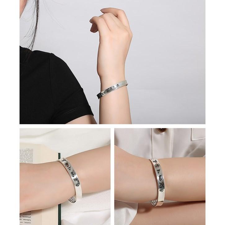 B379．梵經手鐲 手環 手鍊 手飾 韓版銀飾 抗過敏 防過敏 首飾飾品配件 精緻質感 送禮自用 情人節告白情侶閨蜜好友-細節圖8