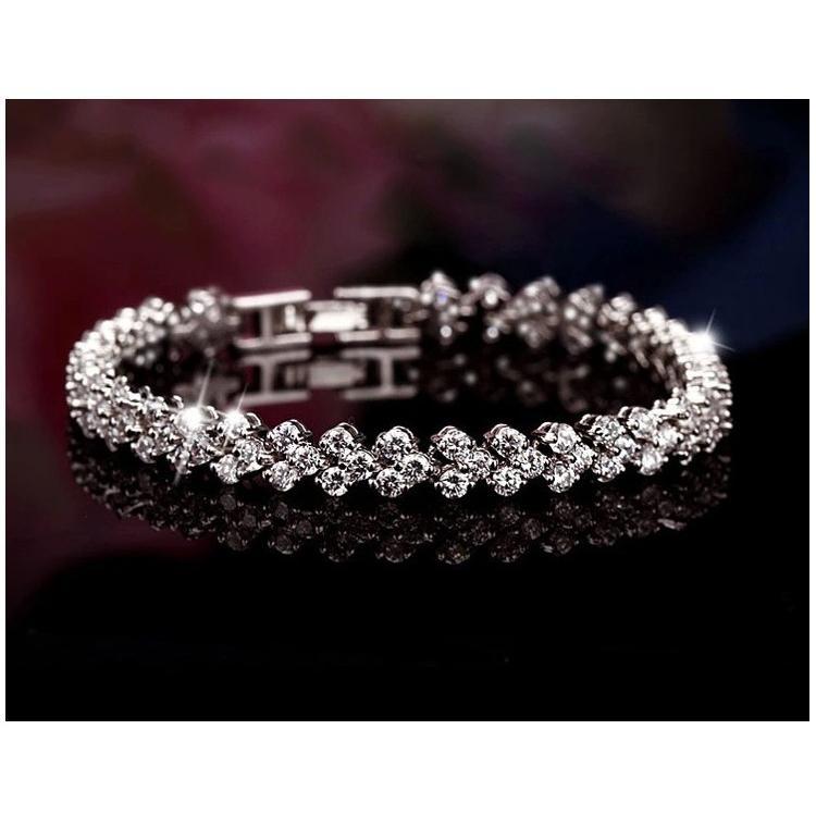 B096．鋯石心形手鏈 韓版銀飾 防過敏 抗過敏首飾配件飾品 女飾品 水鑽 手環 手鏈 手飾 銀手鐲 情人節情侶 送禮物-細節圖3