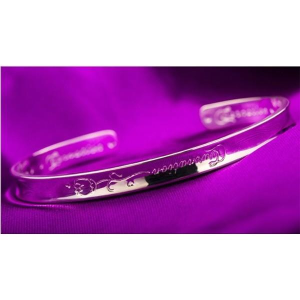 B274．感恩之花手環 韓版銀飾 抗過敏防過敏 首飾配件飾品 女飾品 水鑽 手鏈 手飾 銀手鐲手環 情人節情侶送禮-細節圖4