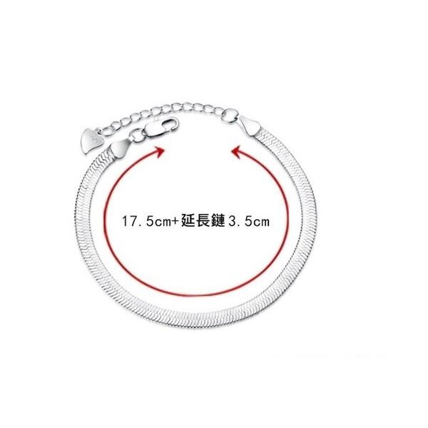 B242．扁蛇手鏈/腳鏈手鐲手環手鍊手飾 韓版銀飾 抗過敏防過敏首飾飾品配件 精緻質感送禮自用 情人節告白情侶閨蜜好友-細節圖2