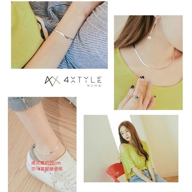B242．扁蛇手鏈/腳鏈手鐲手環手鍊手飾 韓版銀飾 抗過敏防過敏首飾飾品配件 精緻質感送禮自用 情人節告白情侶閨蜜好友-細節圖3