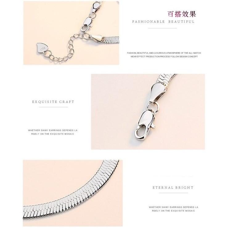 B242．扁蛇手鏈/腳鏈手鐲手環手鍊手飾 韓版銀飾 抗過敏防過敏首飾飾品配件 精緻質感送禮自用 情人節告白情侶閨蜜好友-細節圖4