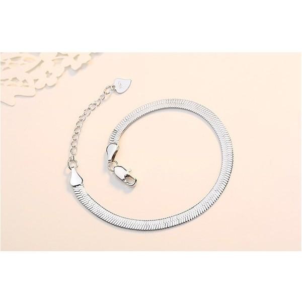 B242．扁蛇手鏈/腳鏈手鐲手環手鍊手飾 韓版銀飾 抗過敏防過敏首飾飾品配件 精緻質感送禮自用 情人節告白情侶閨蜜好友-細節圖5