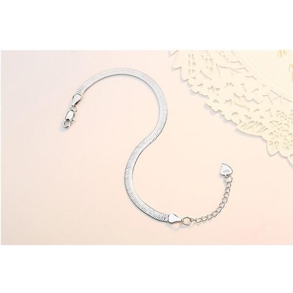 B242．扁蛇手鏈/腳鏈手鐲手環手鍊手飾 韓版銀飾 抗過敏防過敏首飾飾品配件 精緻質感送禮自用 情人節告白情侶閨蜜好友-細節圖7