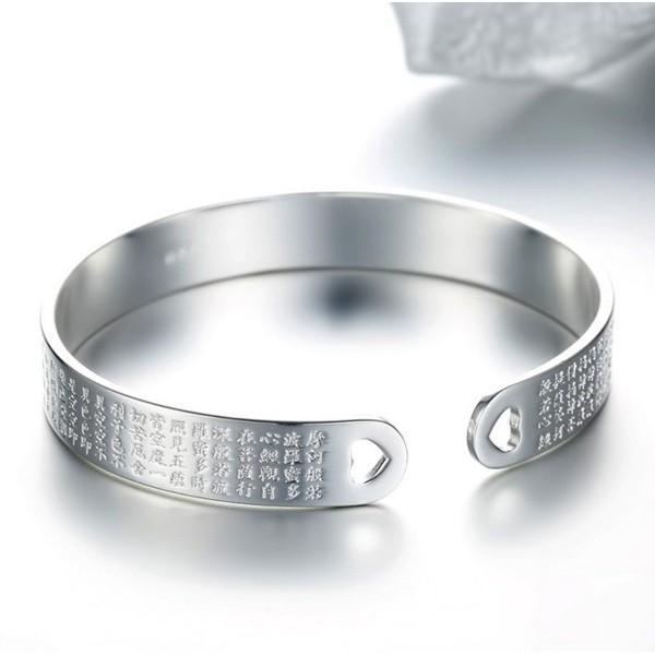 B262．經文手環手鍊手鏈 韓版銀飾 抗過敏防過敏 首飾配件飾品 女飾品 銀手鐲手環 情人節情送禮物 不生鏽-小貓百貨-細節圖2