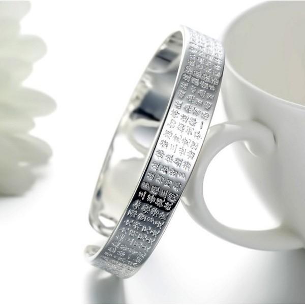 B262．經文手環手鍊手鏈 韓版銀飾 抗過敏防過敏 首飾配件飾品 女飾品 銀手鐲手環 情人節情送禮物 不生鏽-小貓百貨-細節圖4