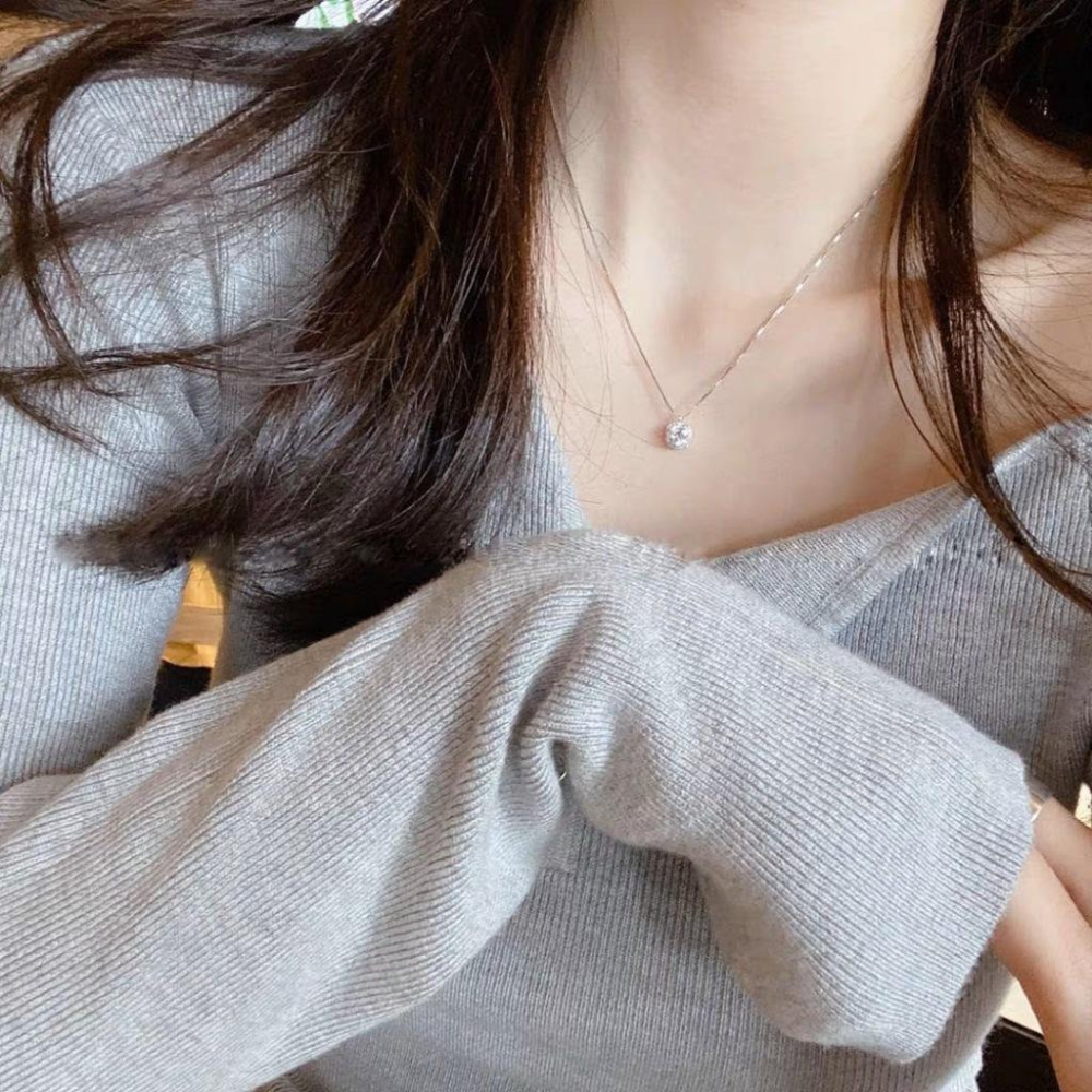 小方鑽項鍊 韓版銀飾 首飾配件飾品 女飾品 精美項鍊 短項鍊 頸項鍊 細鍊 鍊條 鏈子 銀項鍊 白金項鍊-細節圖4