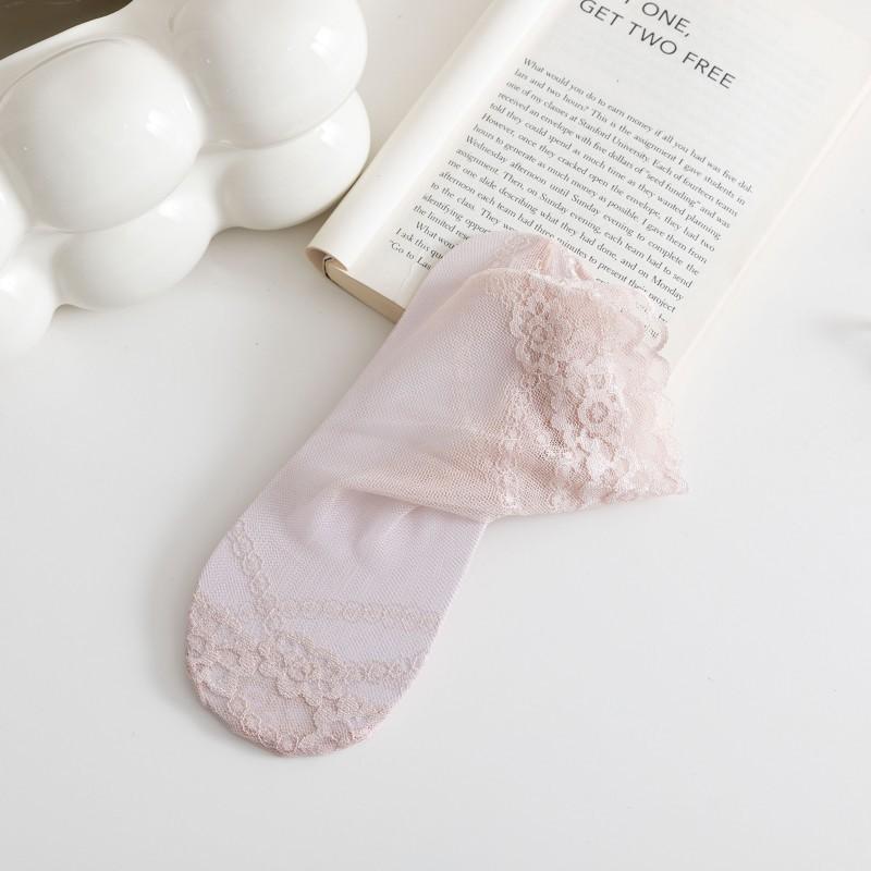 J15．蕾絲棉底花邊船襪 蕾絲襪 女襪 襪子 透氣襪 絲襪 短襪 船襪 透氣女襪 隱形襪 機能襪 高跟鞋襪 中筒蕾絲襪-細節圖8