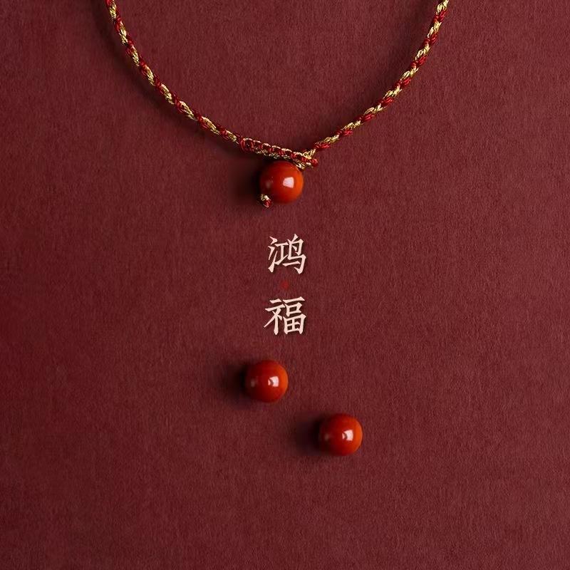 B1091．天然硃砂平安手繩 平安喜樂紅繩手鍊 吉祥如意 本命年 防小人 避邪除穢 平安吉祥手繩 硃砂紅繩-細節圖4
