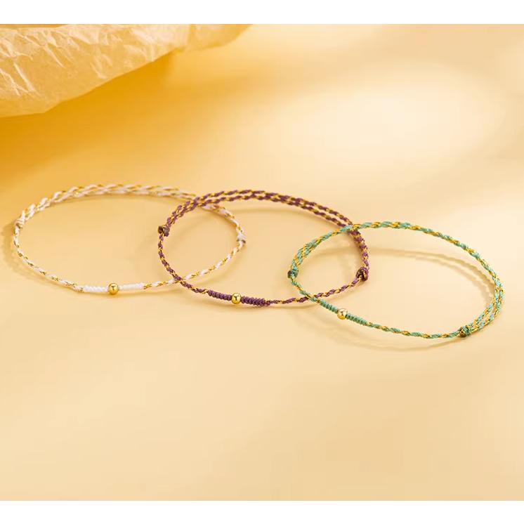 B749．韓版時尚手鍊 極細手繩 手鍊 mini小細繩 手工編織手飾 超細手繩 百搭轉運珠手繩 時尚配件 女手繩 紅繩-細節圖2