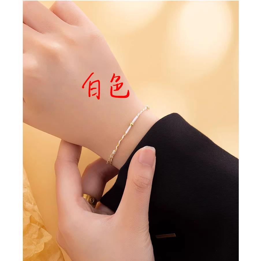 B749．韓版時尚手鍊 極細手繩 手鍊 mini小細繩 手工編織手飾 超細手繩 百搭轉運珠手繩 時尚配件 女手繩 紅繩-細節圖8