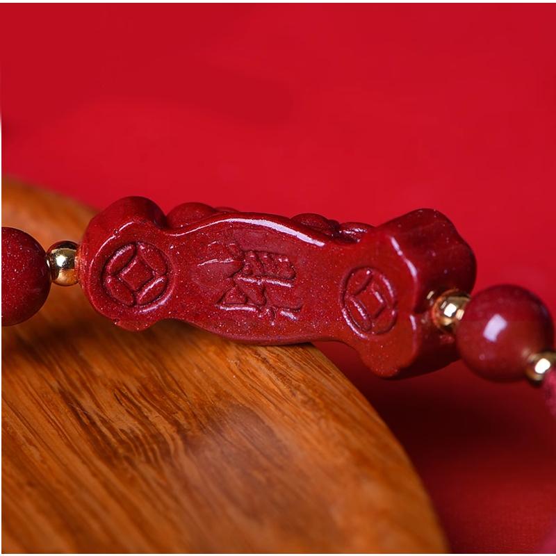 B766．朱砂貔貅紅繩手鍊 本命年 防小人 避邪除穢 貔貅手繩 貔貅手鍊 轉運 平安紅繩 編織手繩 紅繩手鍊 紅繩手繩-細節圖6