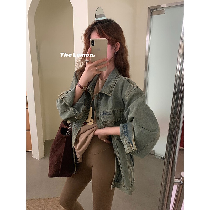 S439✨現貨/超高質感！怒推！美式復古oversize風/水洗/做舊/氣質/牛仔外套/丹寧/牛仔/檸檬家/百搭/寬鬆-細節圖3