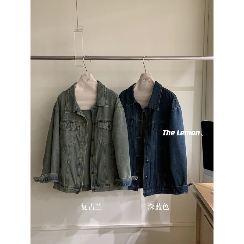 S439✨現貨/超高質感！怒推！美式復古oversize風/水洗/做舊/氣質/牛仔外套/丹寧/牛仔/檸檬家/百搭/寬鬆-細節圖8