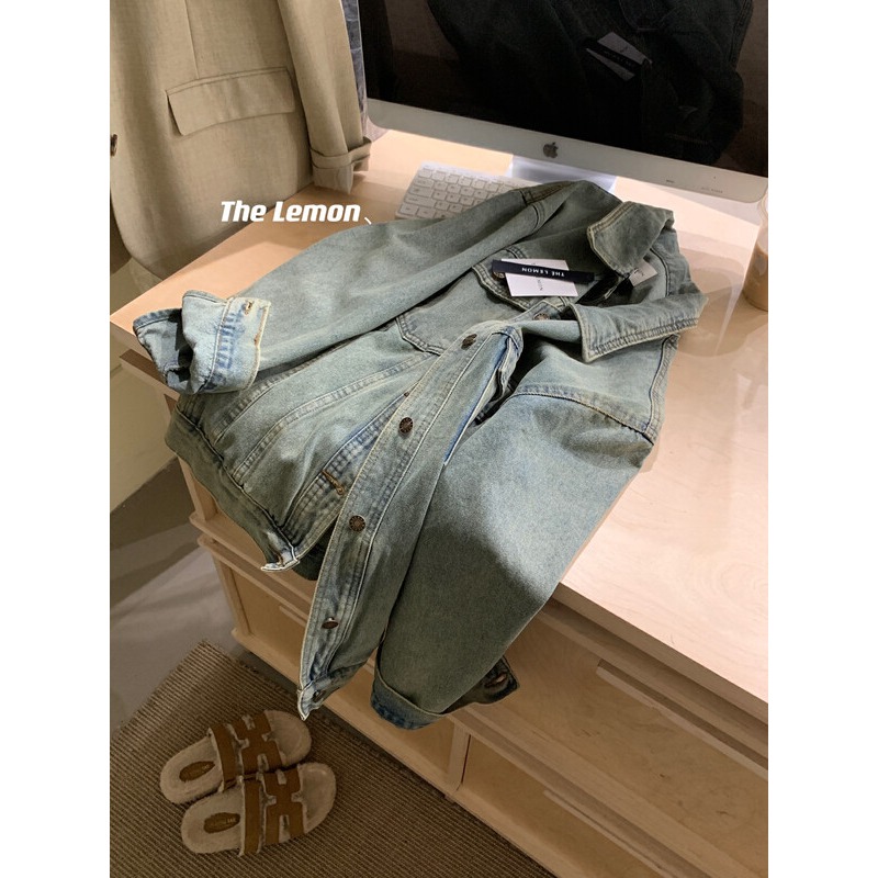 S439✨現貨/超高質感！怒推！美式復古oversize風/水洗/做舊/氣質/牛仔外套/丹寧/牛仔/檸檬家/百搭/寬鬆-細節圖9