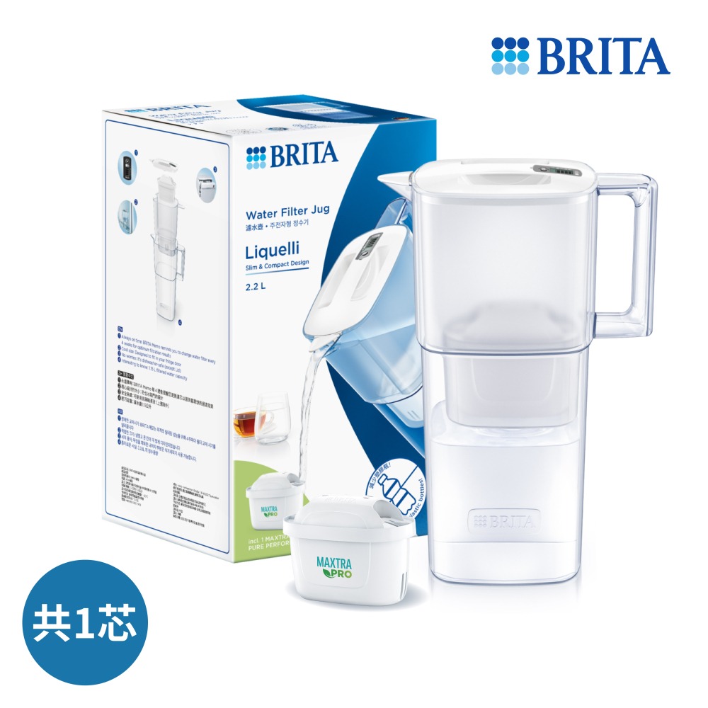 ❤️叮叮百貨❤️全新 Brita日系簡約MXPRO濾水壺-白色2.2L(一壺一芯)-細節圖3
