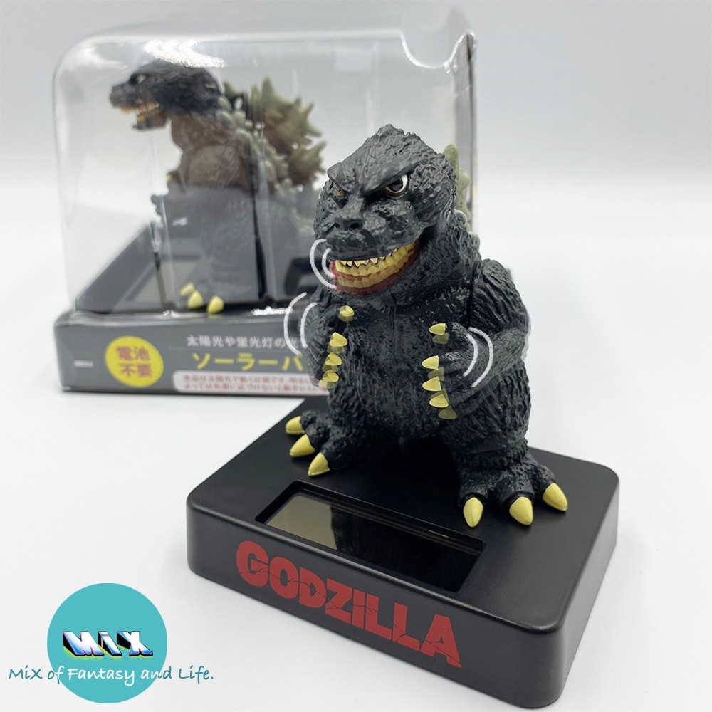 日本正版 Godzilla 哥吉拉太陽能搖擺公仔-細節圖2