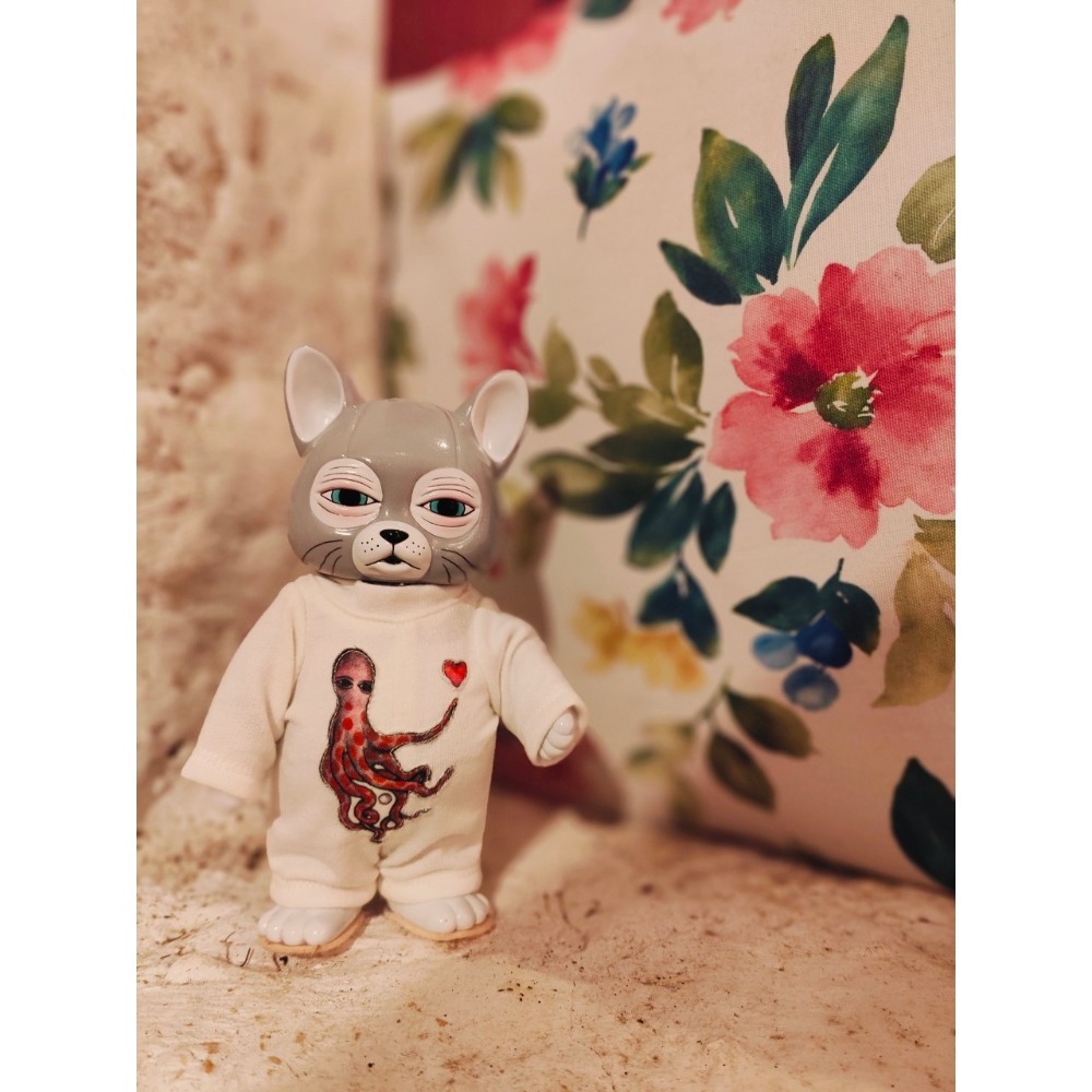 布偶貓喵喵的連身衣~白色2#higuchiyuko  #樋口裕子 #ひとつめちゃん-細節圖6