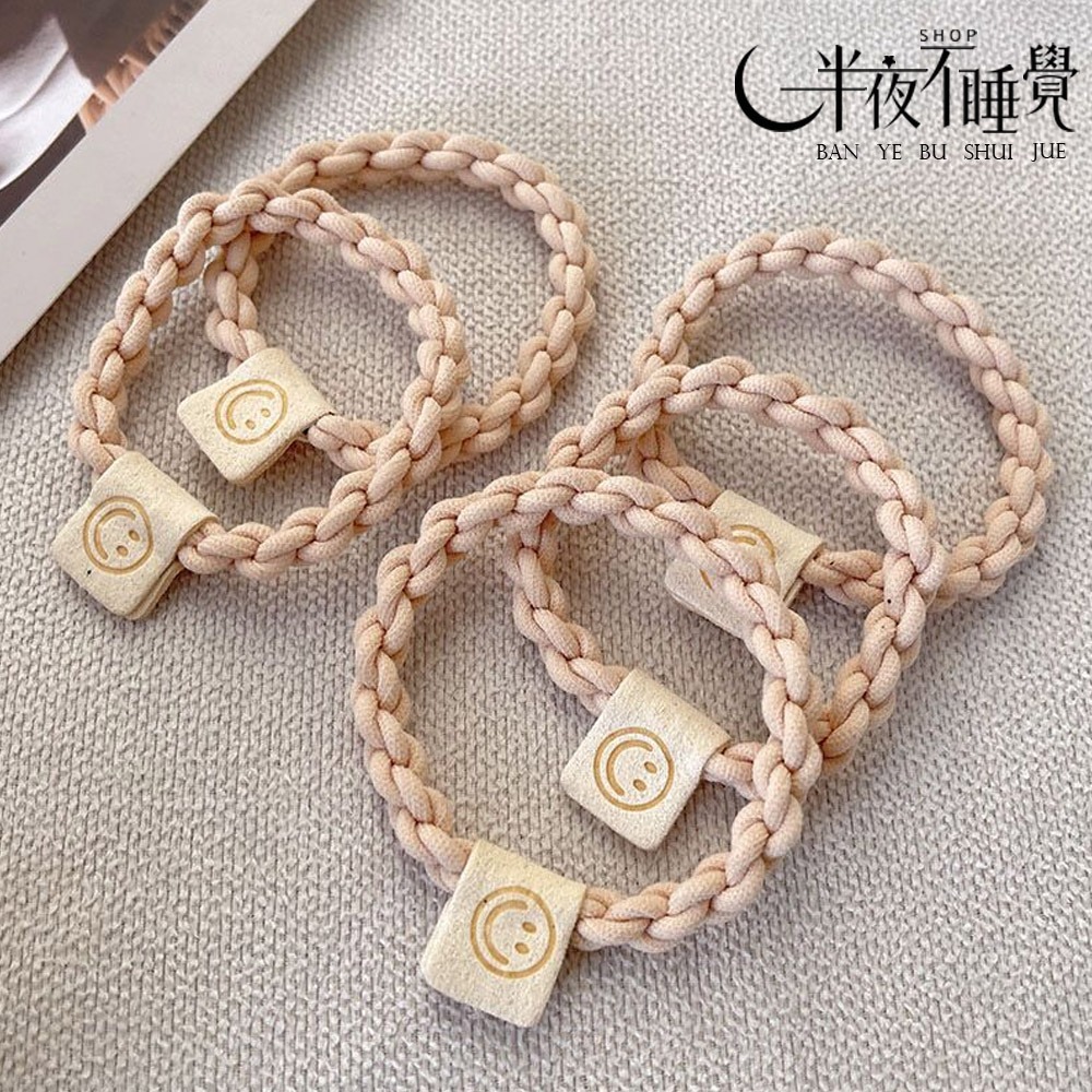 【smile系列】微笑高彈力髮圈 微笑標籤｜素色髮圈｜麻花髮花｜馬尾｜包子頭【K00039】-規格圖5