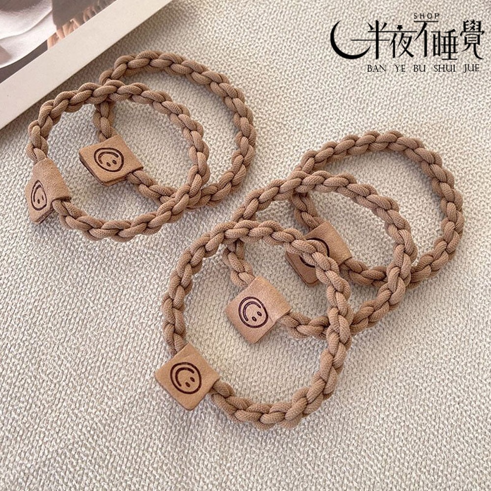 【smile系列】微笑高彈力髮圈 微笑標籤｜素色髮圈｜麻花髮花｜馬尾｜包子頭【K00039】-規格圖5