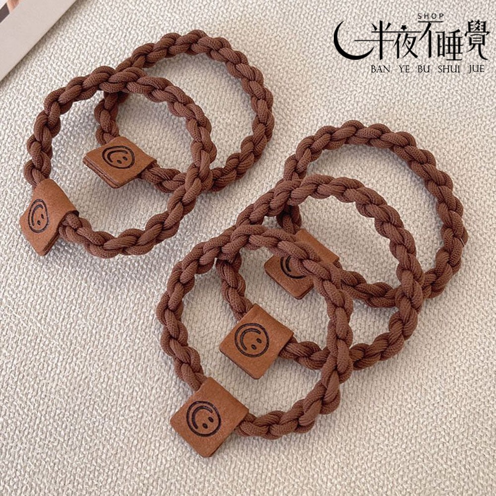 【smile系列】微笑高彈力髮圈 微笑標籤｜素色髮圈｜麻花髮花｜馬尾｜包子頭【K00039】-規格圖5