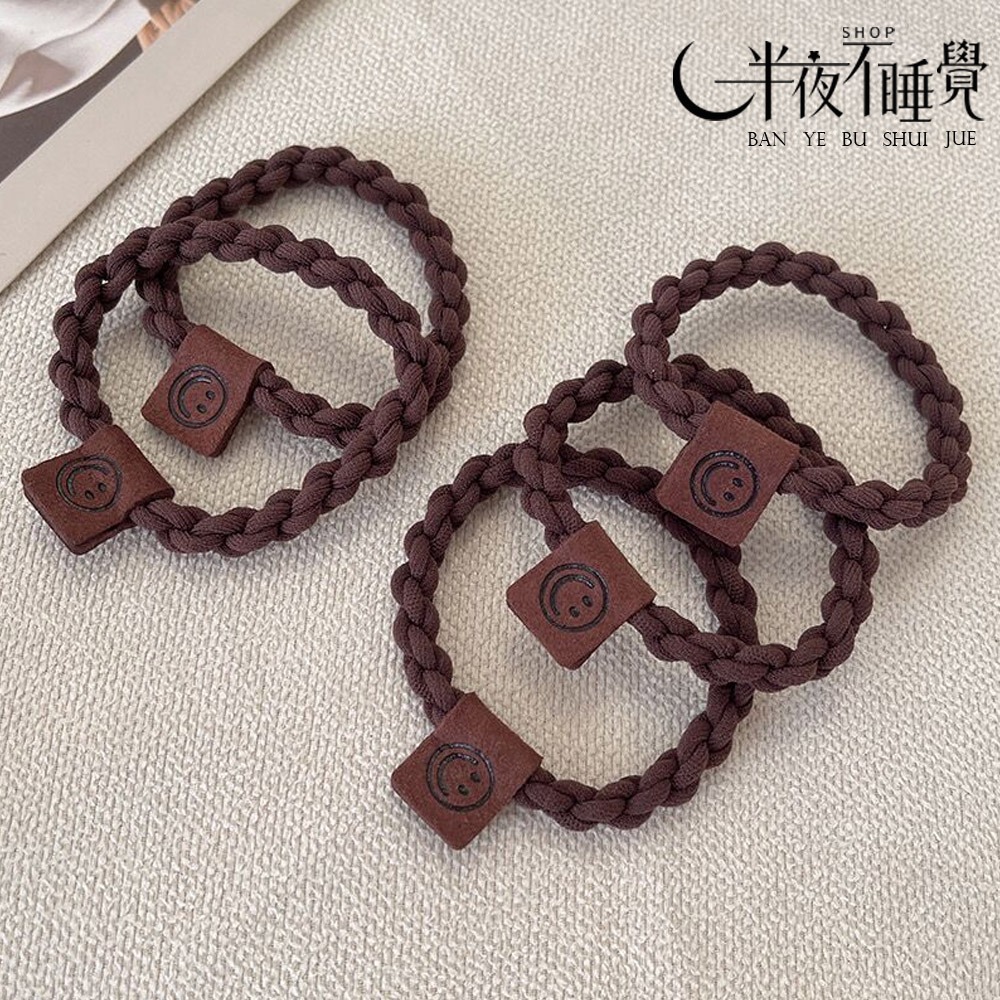 【smile系列】微笑高彈力髮圈 微笑標籤｜素色髮圈｜麻花髮花｜馬尾｜包子頭【K00039】-規格圖5