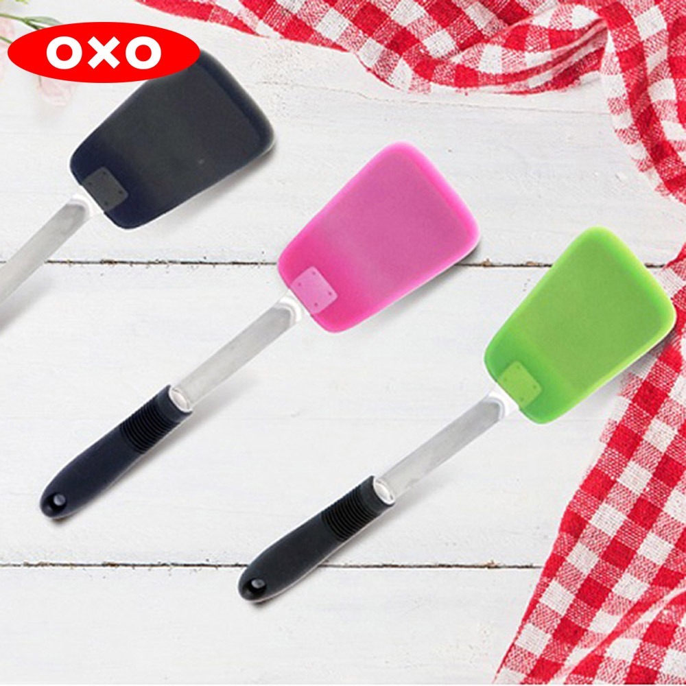 OXO 好好握彈性矽膠鍋鏟  巴西里｜ 野莓｜黑芝麻【01012003】-細節圖2