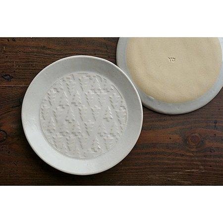 ｜隱隱選物｜【現貨】益子燒 吉澤窯/職人手作 森林樹木浮雕盤/器皿-細節圖4