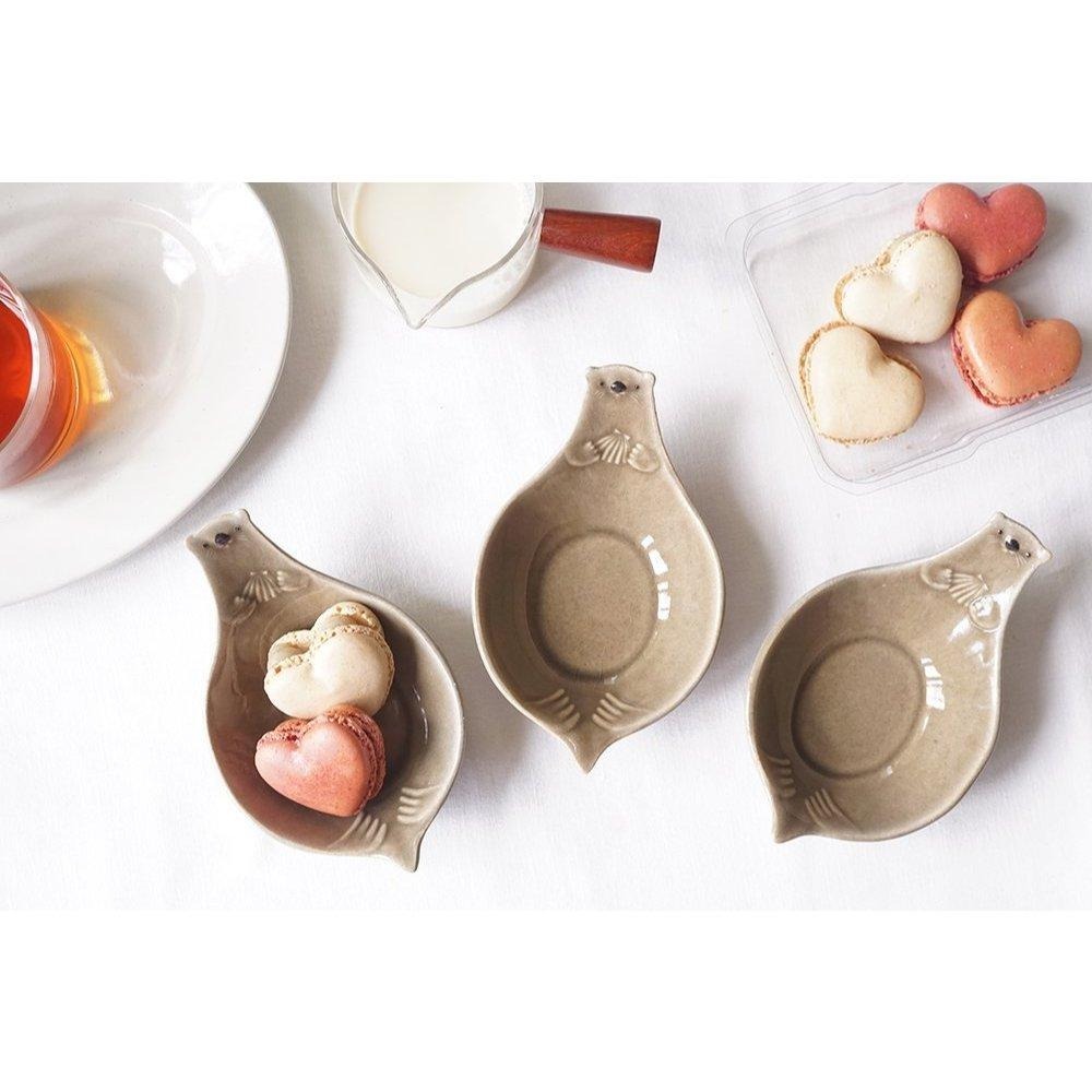 ｜隱隱選物｜【現貨】益子燒 吉澤窯/職人手作 海獺飯匙盤/小豆皿/器皿-細節圖3